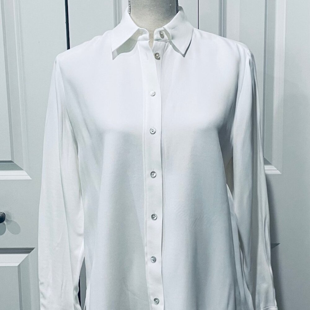 ELIE TAHARI WHITE BLOUSE-SMALL- TAGS ON